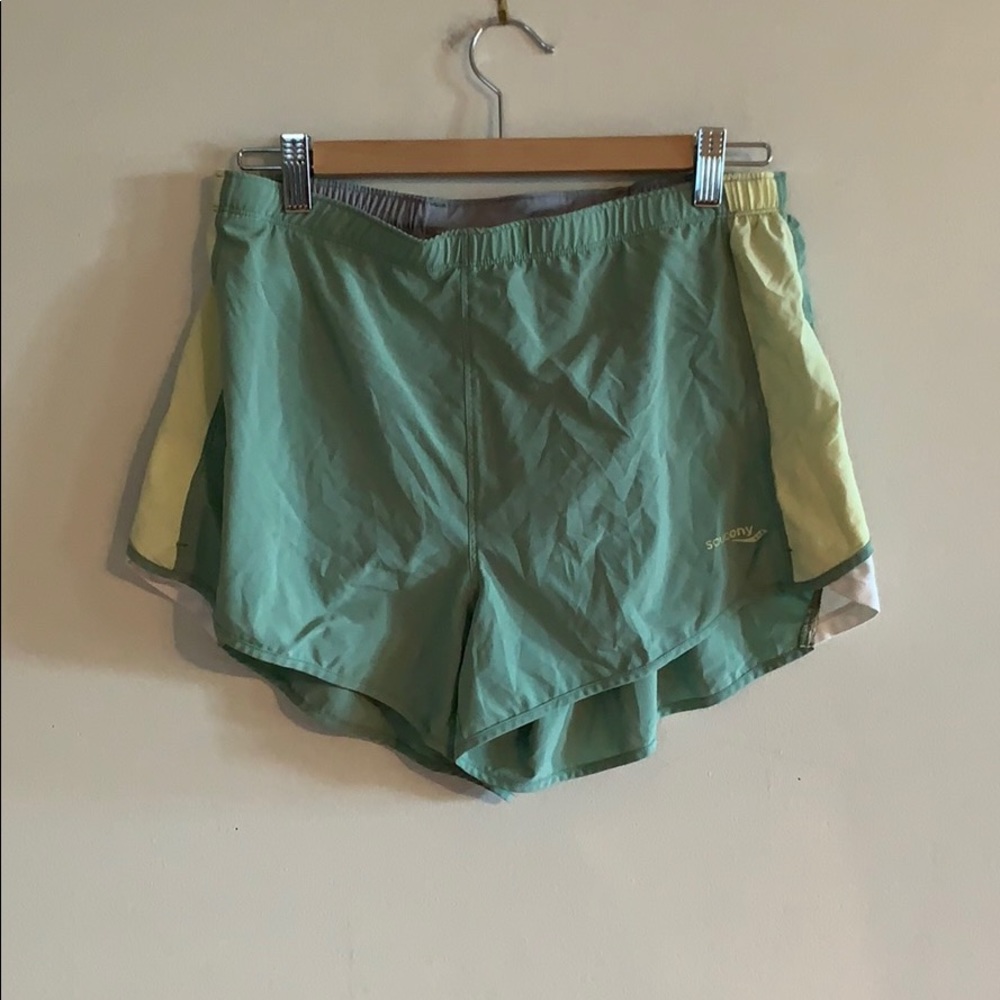 Saucony running shorts.